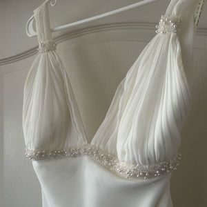 Halter Style Wedding Dress with Bead Detail